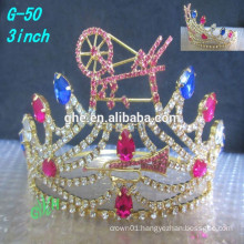 New High Quality clear rhinestone Tiara wholesale pageant tiara princess crowns for kids
